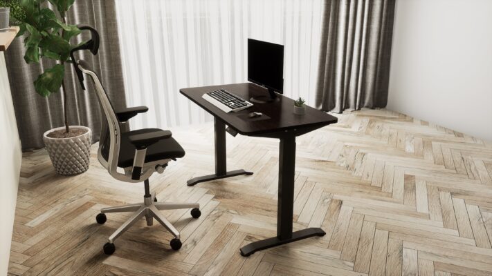 black frame mahogany desk 1