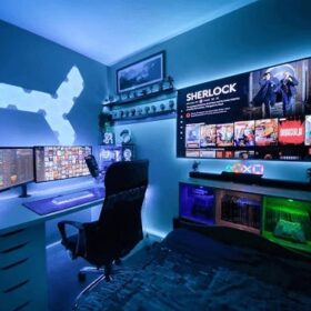 IKEA Gaming Desk Setup for Small Bedroom